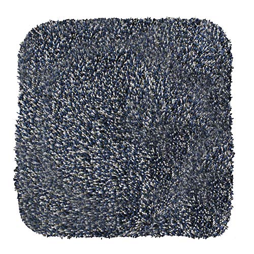 アンドエヌイー(&NE) 低反発シャギーチェアパッド Mix シカク ネイビー 幅35cm×奥行き35cm×厚さ4cm 四角 正方形 低反発 ウレタン 滑り止め 洗える 厚型 ふわふわ 紐なし 北欧 NEK-091S-NV