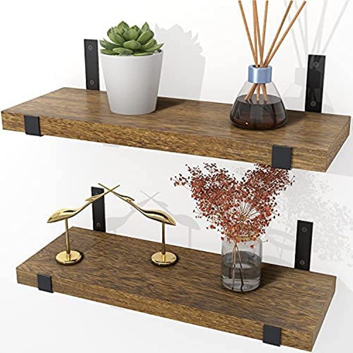 RISEWOOD Sheesham Wood Floating Wall Shelf for Living Room Multipurpose