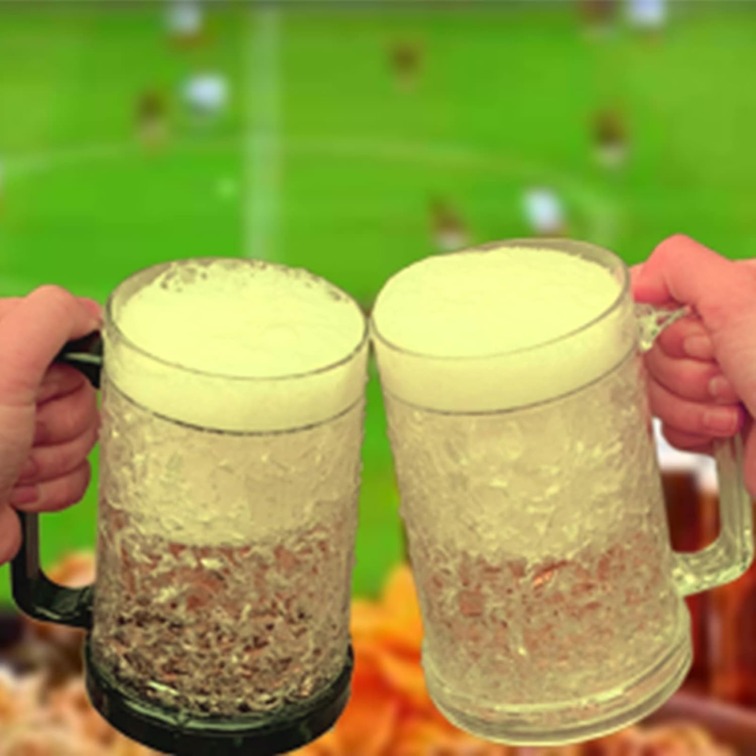 Double Wall Gel Frosty Freezer Ice Mugs 16oz Set of 4 (White black red and blue) - Image 6