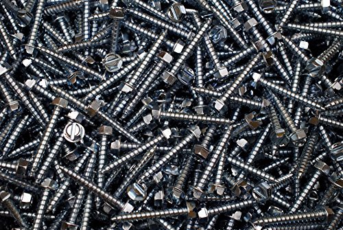 (400) Slotted Hex Washer 12 x 1-1/2 Sheet Metal Screw Type A Zinc SMS