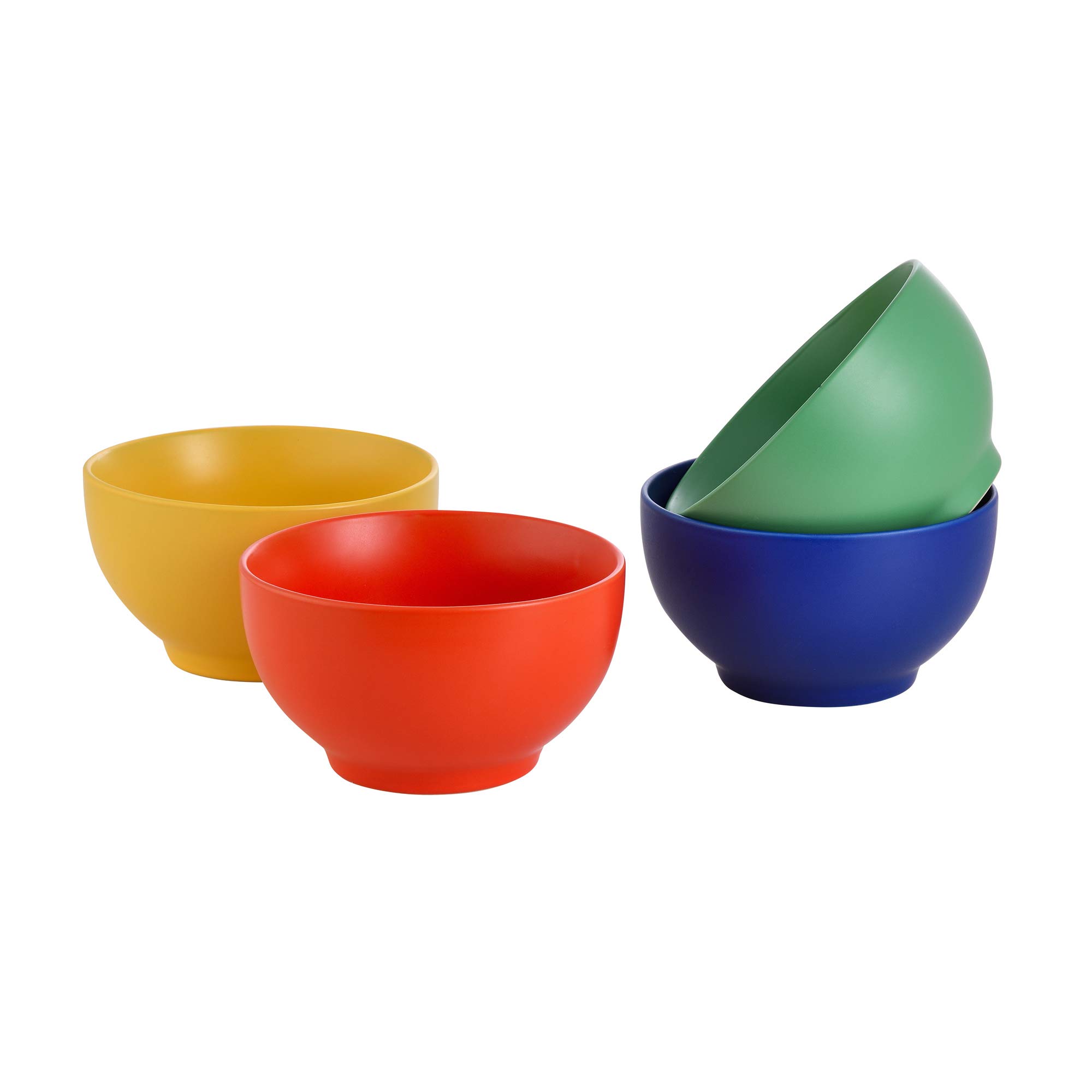 UNITED COLORS OF BENETTON. Rainbow | Bols en faïence | 4 pièces de 650 ml | très durables et résistants | bols pour petit déjeuner résistant au lave-vaisselle | 4 couleurs