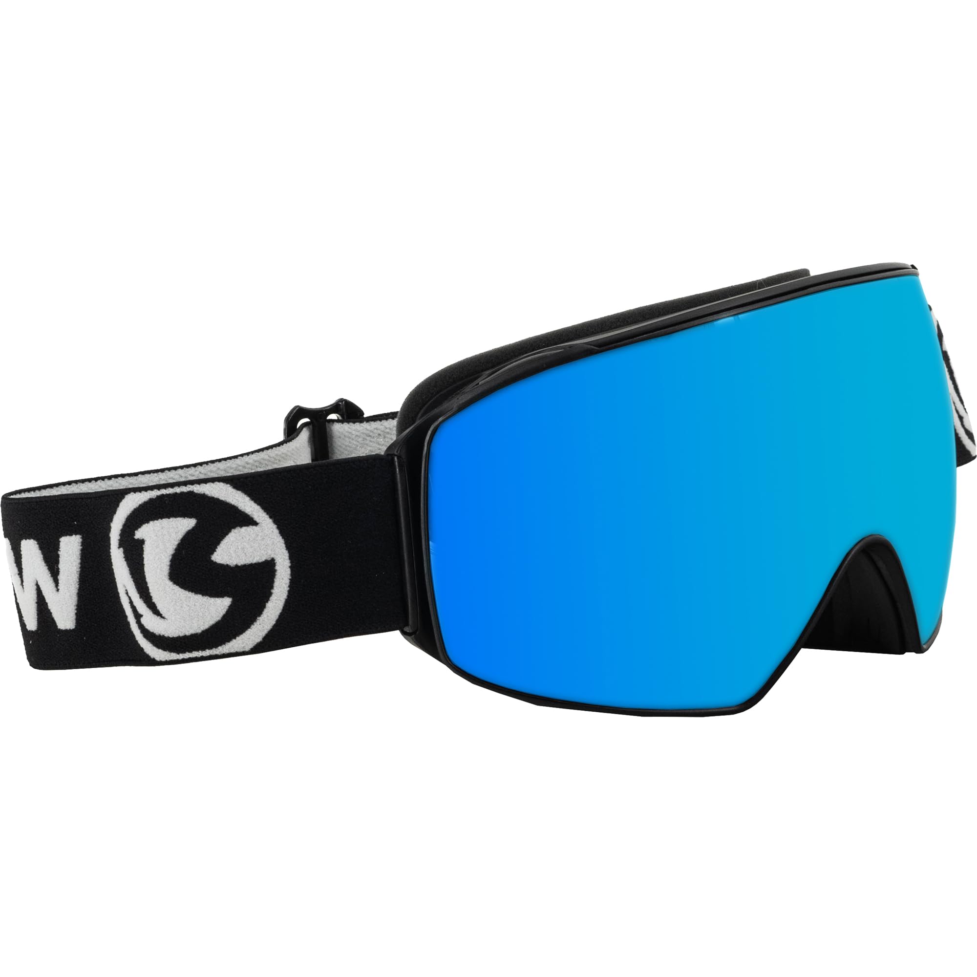 Black Snow Skibrille, Magnetische Wechselgläser, Doppelverglasung, Verspiegelte Scheibe, Schwarz