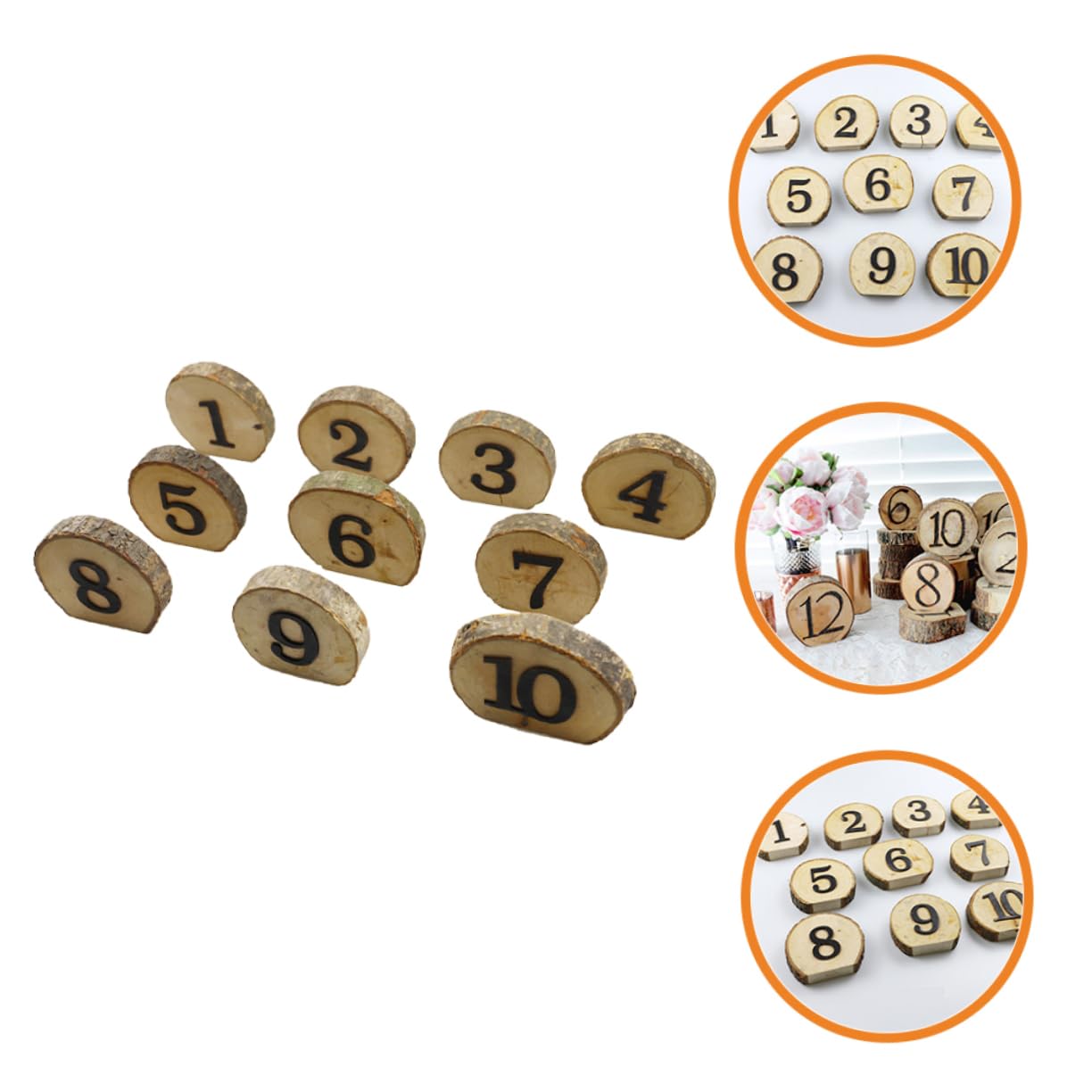 Holz Tischnummern 1-10 für Hochzeitstische Rustikal | Klassisch Dekorativ, Präzise Geschnitten, Stabile 10 Stück-packung, Passend für Feier und Tischordnung
