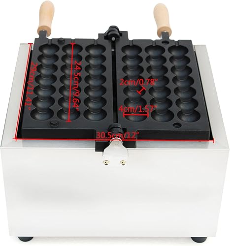 Miniatura 3 de Máquina eléctrica comercial para hacer bocadillos de gofres, máquina de bolas de gofres de burbujas de 1500 W, máquina de bolas de gofres