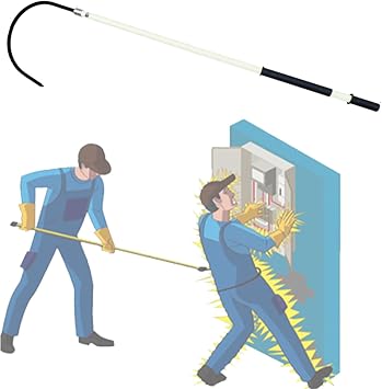 Rescue Hook Life-Saving Pull Rod 3.3Ft 4.9Ft 6.6Ft 9.8Feet Insulated Electrical Rescue Hook, Anti Electric Shock Rescue Pole/Safety Electrical Personal Rescue Stick, High Voltage Insulated Security To