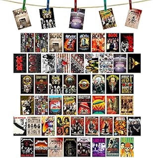 Rock Band Rock Star Rock N Roll Music Poster I 50 PCS Wall Collage Kit Aesthetic Pictures Collage Small Posters Home Dorm Bedroom Wall Decor for Teens and Young Adults 4 X 6 Inch