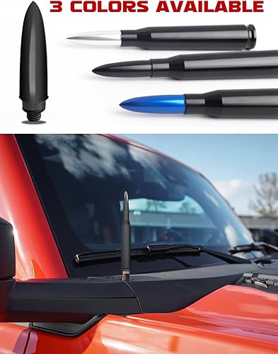 Miniatura 7 de Antena universal de repuesto para automóvil, antena corta de aluminio Billet compatible con Ford, Dodge, Chevrolet, GMC, Jeep, accesorios de