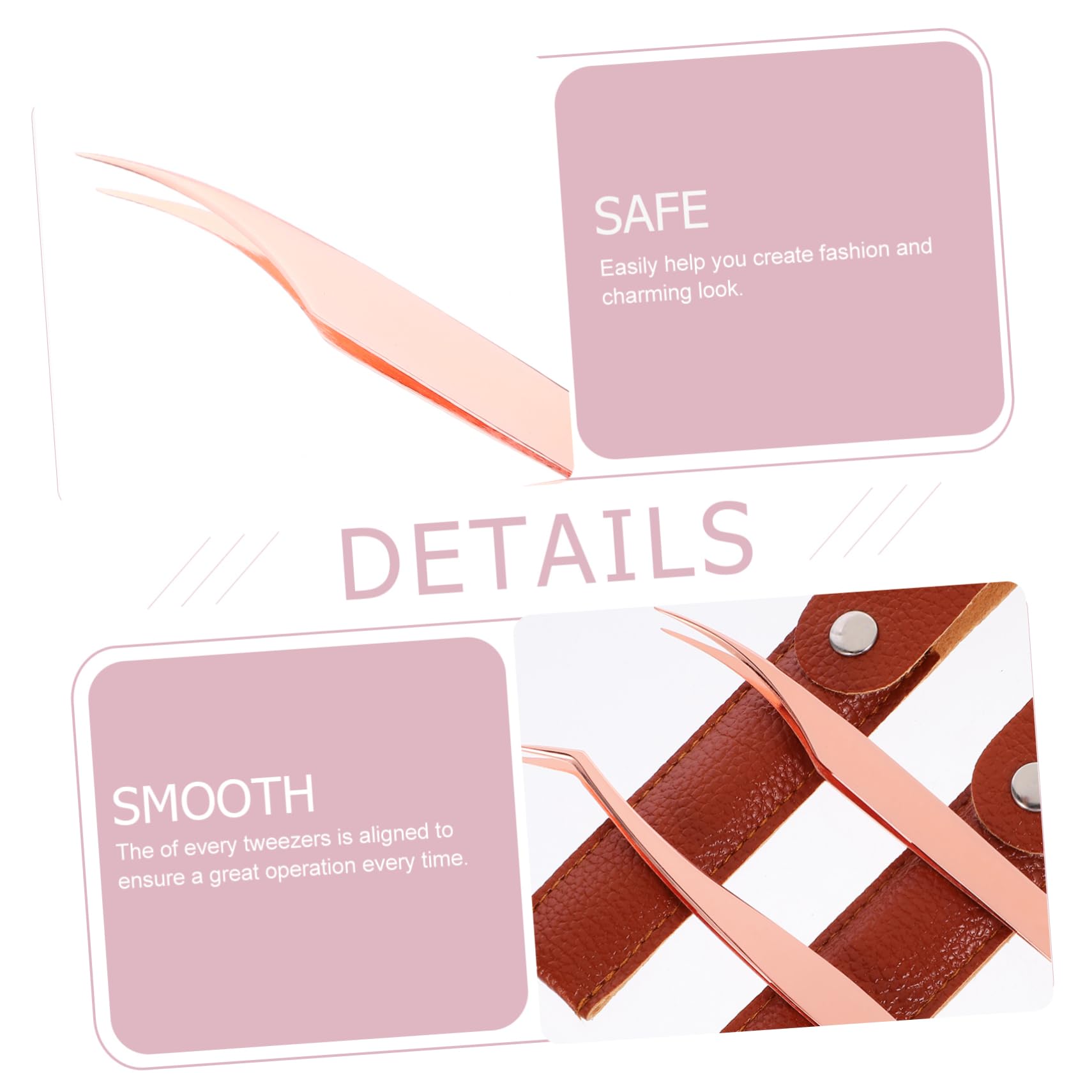 Healeved 12pezzi Pinzette Per Extension Ciglia Acciaio Inossidabile Include Pinzette Forma Di Delfino e Curva Confezione Elegante Rosa Per Makeup e Applicazione Ciglia Falsi