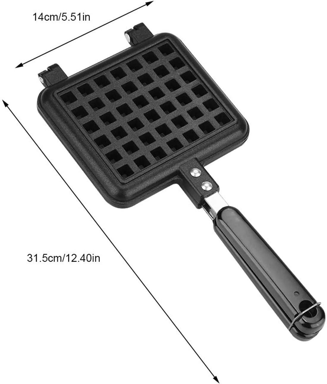 CharmCollection Non Stick Waffle Iron 30 x 14.5cm, for Breakfast and