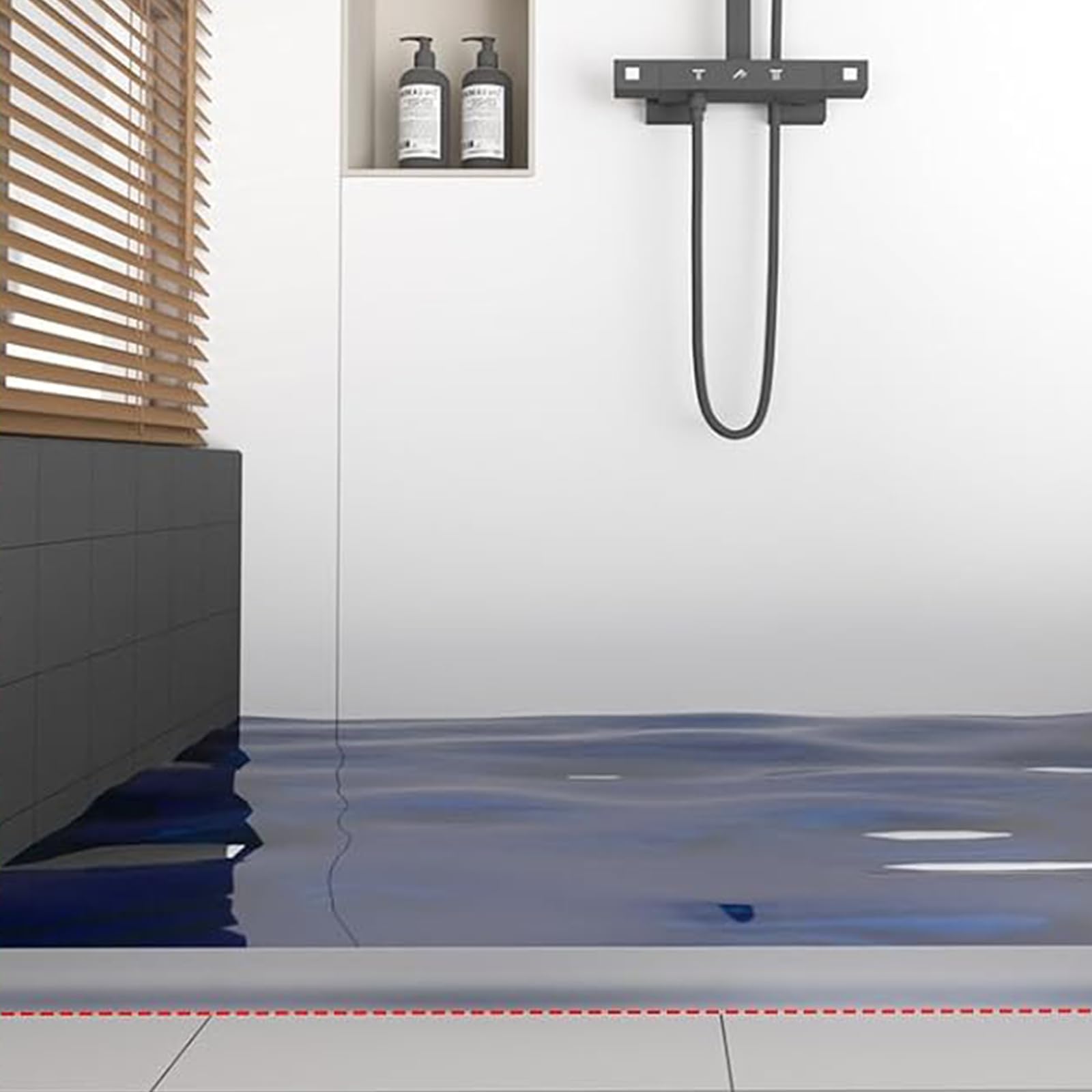 Barriera Doccia Ferma Acqua, 1 M Guarnizione Doccia Sottoporta, PE Guarnizione Doccia, Autoadesivo Guarnizioni Box Doccia, per Bagno e Cucina