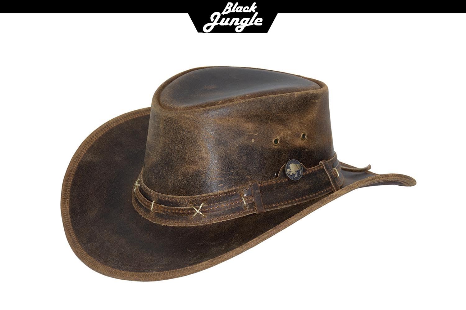 Black Jungle Roswell - Sombrero de piel para hombre, marrón, XL