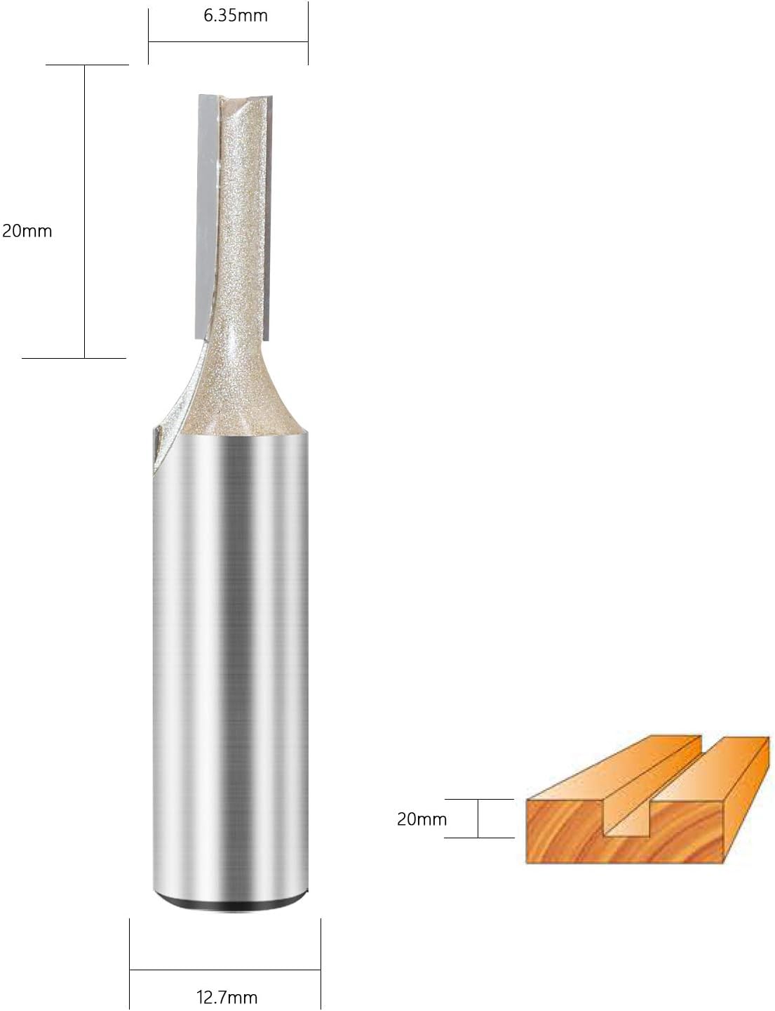 Straight Router Bit Double Flute Plunge Router Bit Carbide Tipped Woodworking Tool 1/2’’ Shank Cutting Dia. 1/4 inch: Tools & Home Improvement