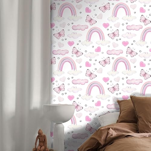 Miniatura 5 de Papel tapiz autoadhesivo de vinilo temporal, extraíble, impermeable, para dormitorio, habitación de niñas, 17.71 x 236.2 pulgadas