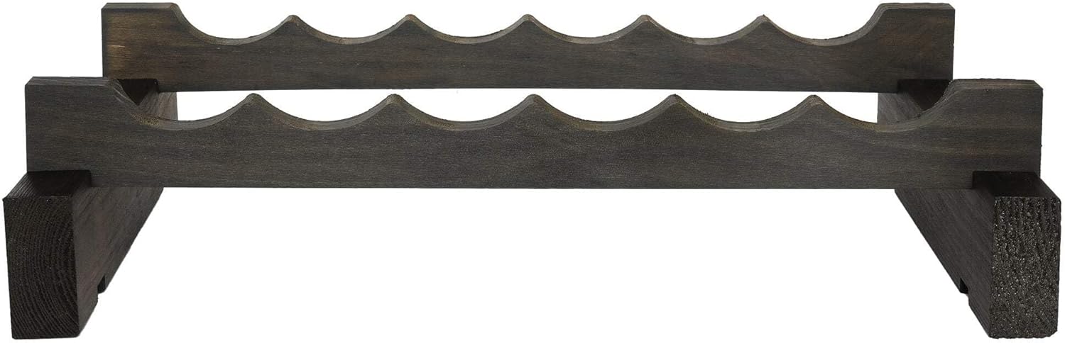 Estante modular para 6 botellas de vino ancho, acabado oscuro