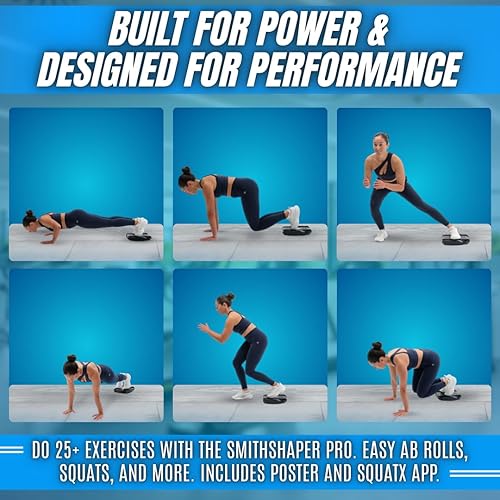 Miniatura 7 de SmithShaper PRO Ab Squat Roller  Entrenamiento de cuerpo completo  Ponte en forma - 25 ejercicios! Despliegues de abdominales, sentadillas, paseos