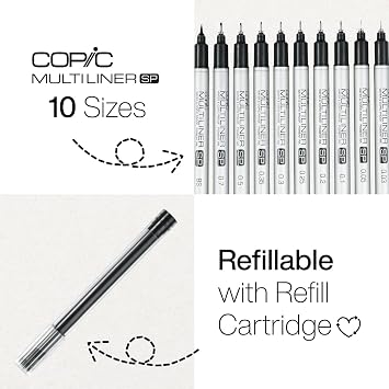 Copic Multiliner SP Black Ink Marker, 0.3 Tip