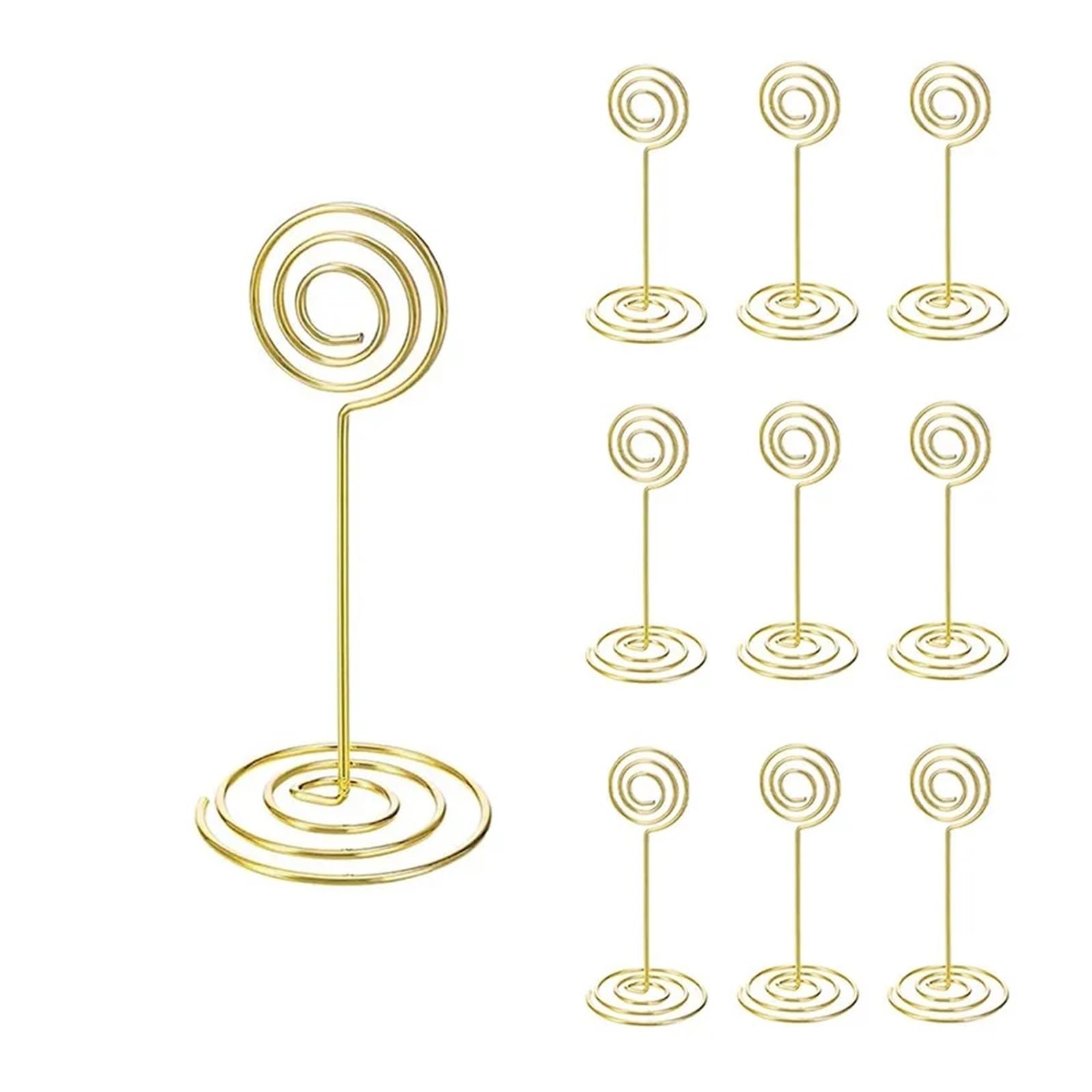 QMDSNFB Table Number Holders 10/20 Pcs Round Heart Star Shape Photo Holder Stand Table Number Holder Place Card Paper Menu Clips for Wedding Party Decor(Round-Gold,20pcs)