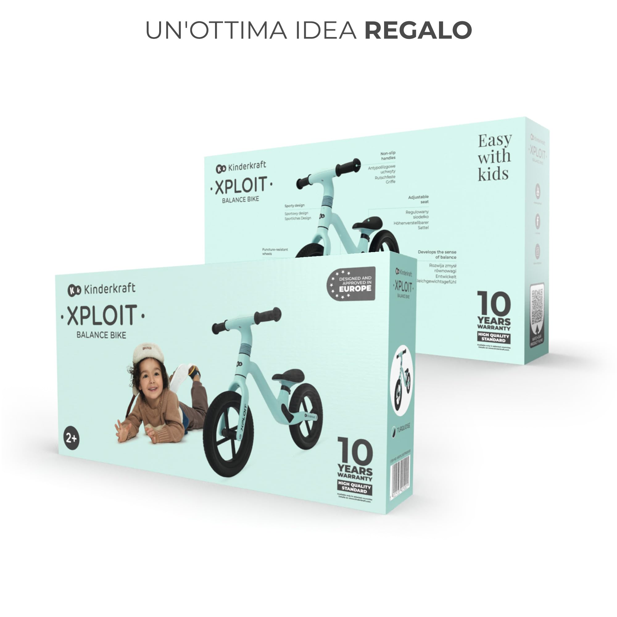 Kinderkraft XPLOIT Bicicletta, Leggero Bici Senza Pedali, fino 2 Anni