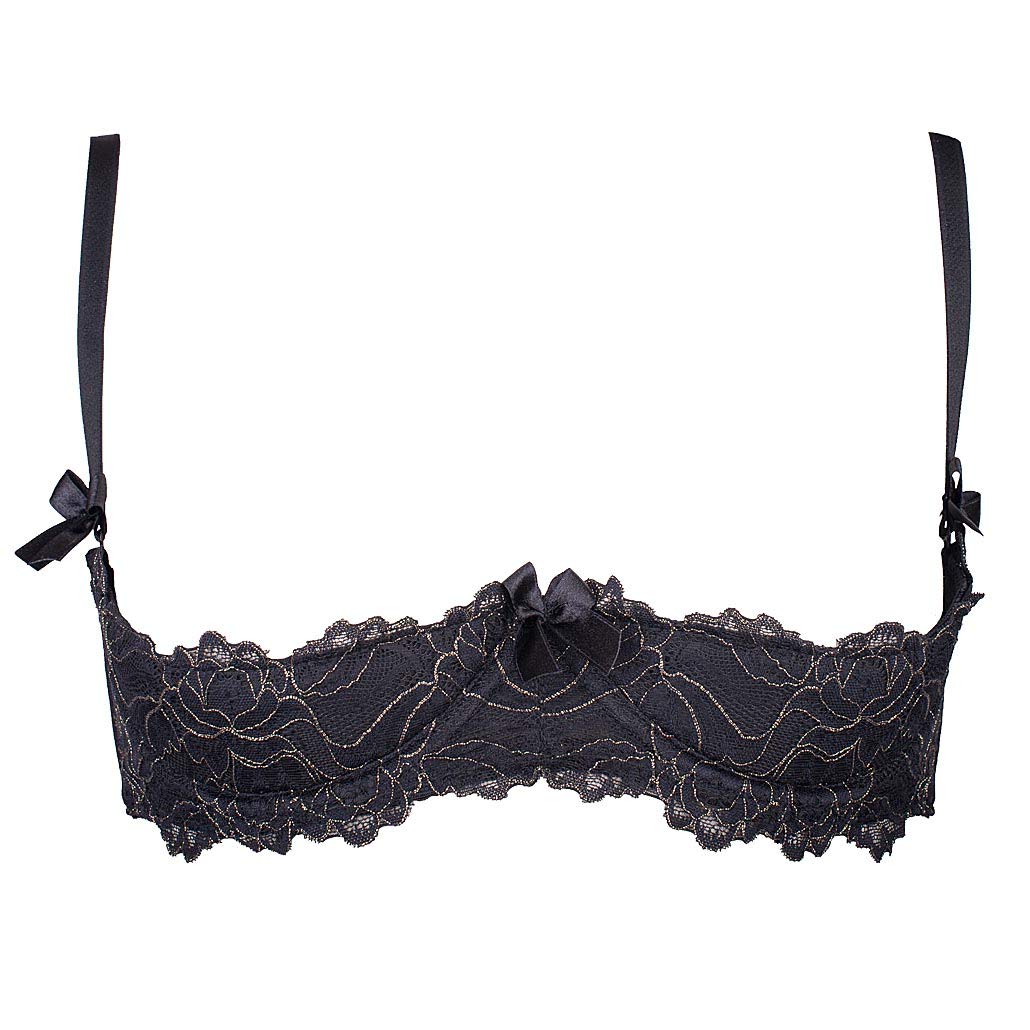 Axami V-5891 Meteorite Sexy Soutien-Gorge Redresse Seins – Fabriqué en UE, Noir-Dore,90D