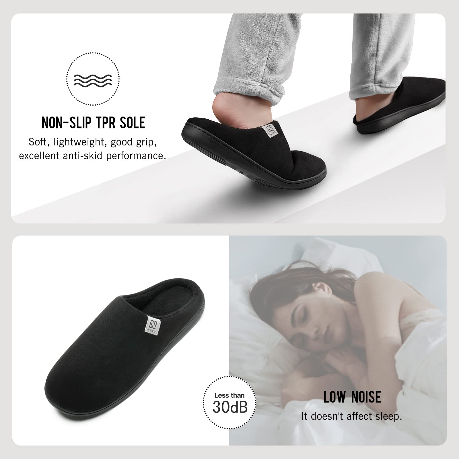 WateLves Pantofole Uomo Unisex Donna Antiscivolo Scarpe Inverno Peluche Morbido Ciabatte in Memory Foam