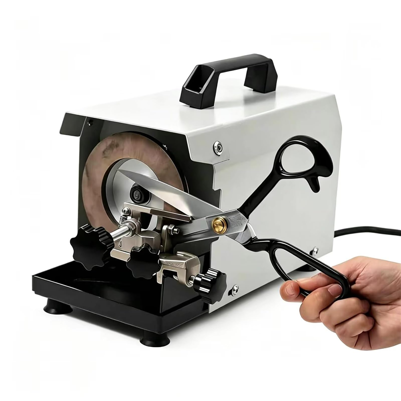 Multifunctional Knife Sharpener, Professional Electric Scissors Sharpener, Wheel Speed 2800 RPM, Max Sharpening Width 50mm, for Kitchen Knives, Tailor Scissors & Household Tools