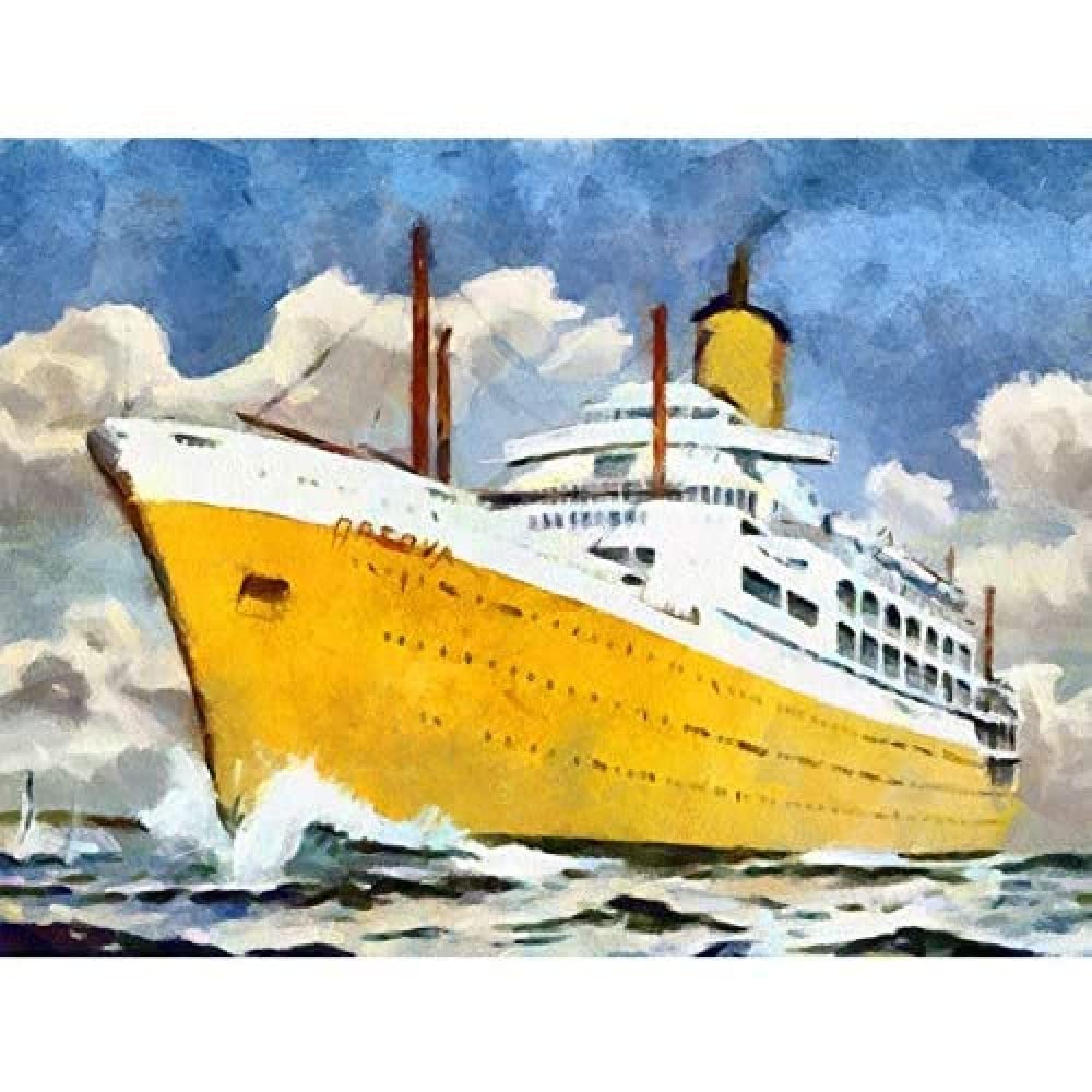 Wee Blue Coo Ss Orsova Cruise Ship Ocean Liner Watercolour Art Large Art Print Poster Wall Decor 18x24 inch