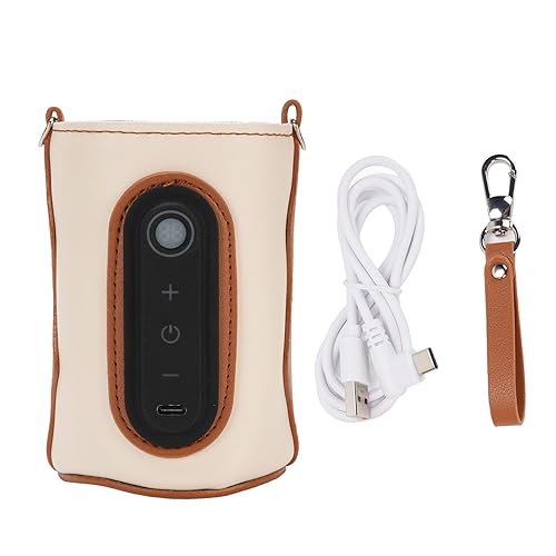 Baby Bottle Warmer Sleeve, Portable Digital Display Milk Warmer, 26 Level Temperature Settings, Lightweight Travel Warm Bag for Outdoor, PU Leather