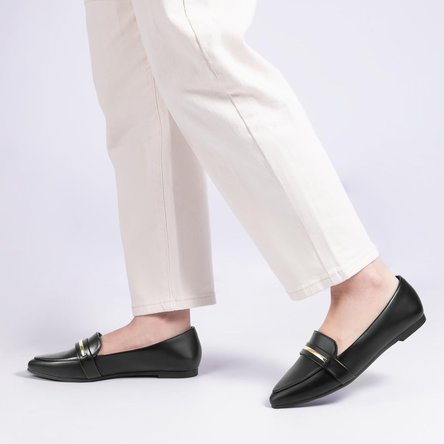 MUSSHOE Flats Shoes Women Pointed Toe Womens Flats Loafers - Image 2