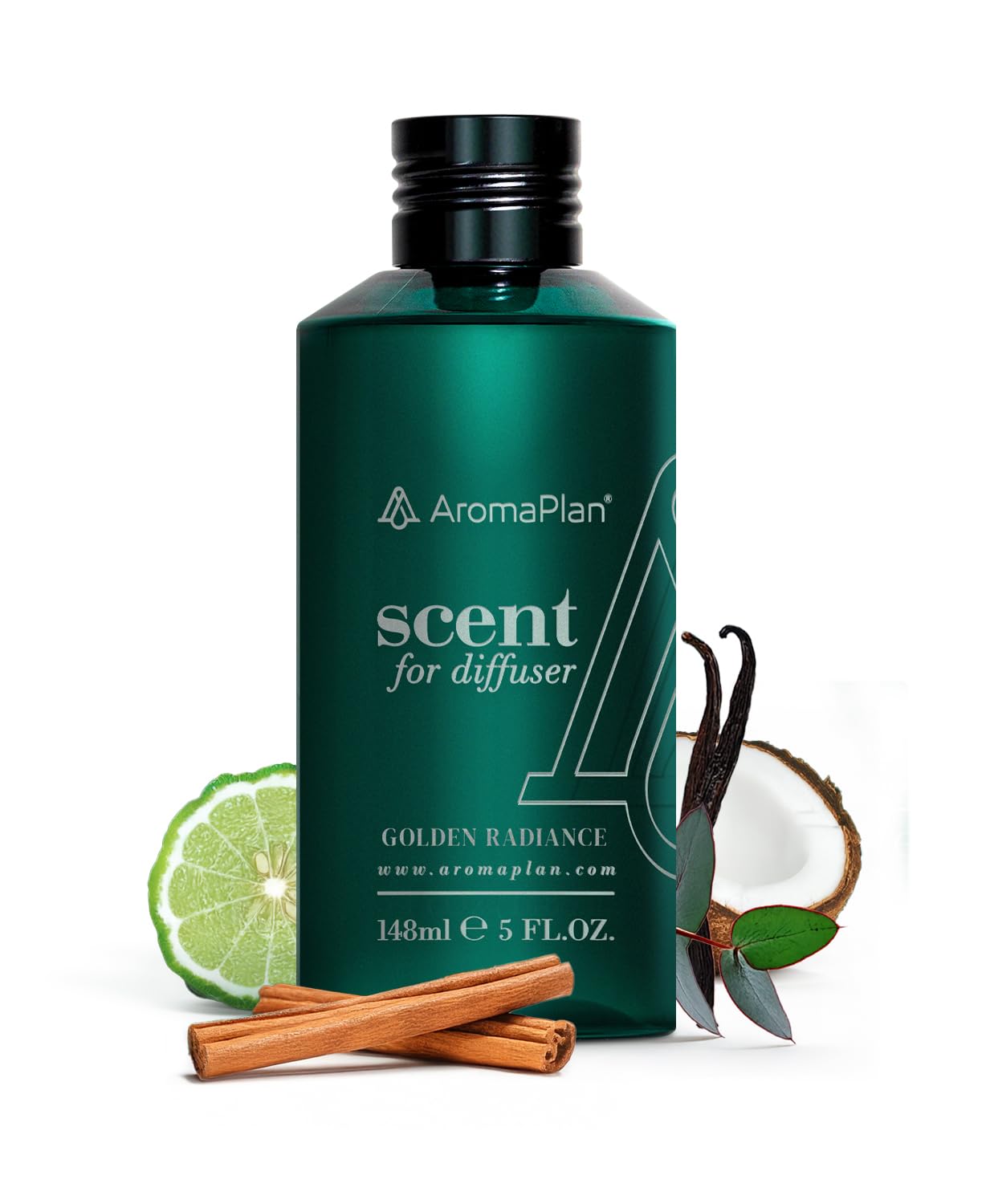 AromaPlan Hotel Scents Golden Radiance 5 Fl Oz (148ml), Home Luxury Aroma & Hotel Fragrance Diffuser Oil- Hotel Diffuser Oil for Aromatherapy- USA Made, Bigger Bottle, Bolder Aroma & Longer Lasting
