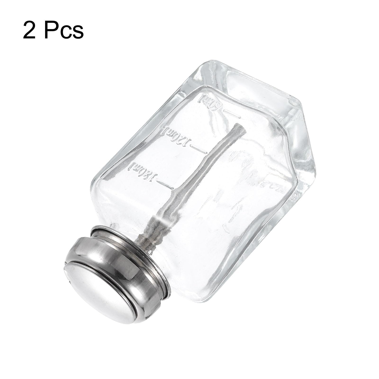 QUARKZMAN 2 StückLösungsmittel-Alkohol-Spender 180ml (6,1 Unzen) Konischer Druckflüssigkeitsspender-Pumpenflasche mit Edelstahlrohr und Kupferkern für Aceton-Politur-Entferner