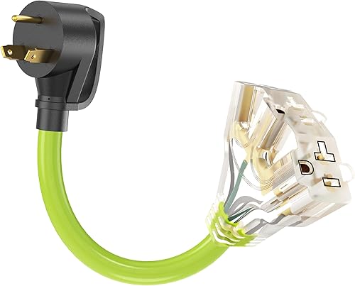 CircleRiver Cable de alimentación adaptador de 30 amperios a 110 V para RVgenerador, NEMA TT-30P a 5-15R5-20R T-Blade conectores domésticos, cable