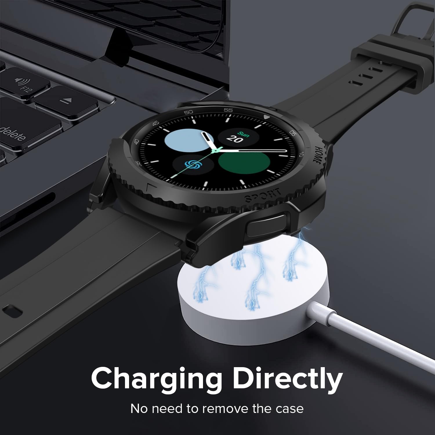 ivoler 3 Pack Hard PC Case do Samsung Galaxy Watch 4 Classic 46mm, [Ochrona wojskowa] Odporne na wstrząsy etui ochronne Ultra cienkie etui odporne na zarysowania, 2 przezroczyste + 1 czarne