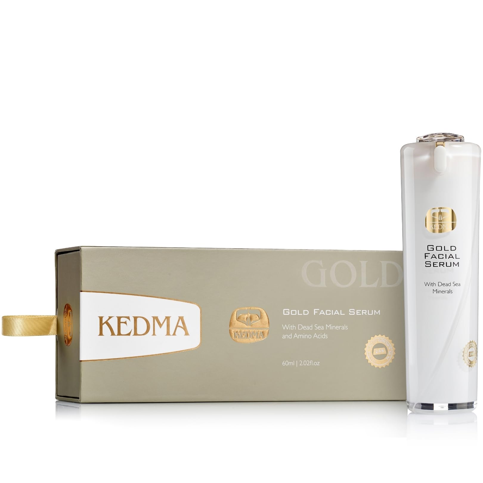 KEDMA - Sérum Visage à l'Or 24K, Q10 et Multivitamines - 60ml | Le sérum visage à l’or 24K, Q10 et multivitamines hydrate et aide à améliorer la fermeté et l’éclat.