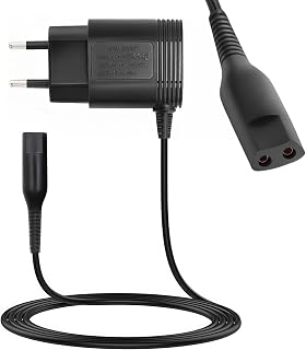 HENGBIRD Cable de carga de 12 V 0,4 A para afeitadora Braun Cargador de repuesto compatible con Braun Serie 9 8 7 6 5 3 1 así como recortadora y depiladora cargador, cortapelos eléctrico Cable de red