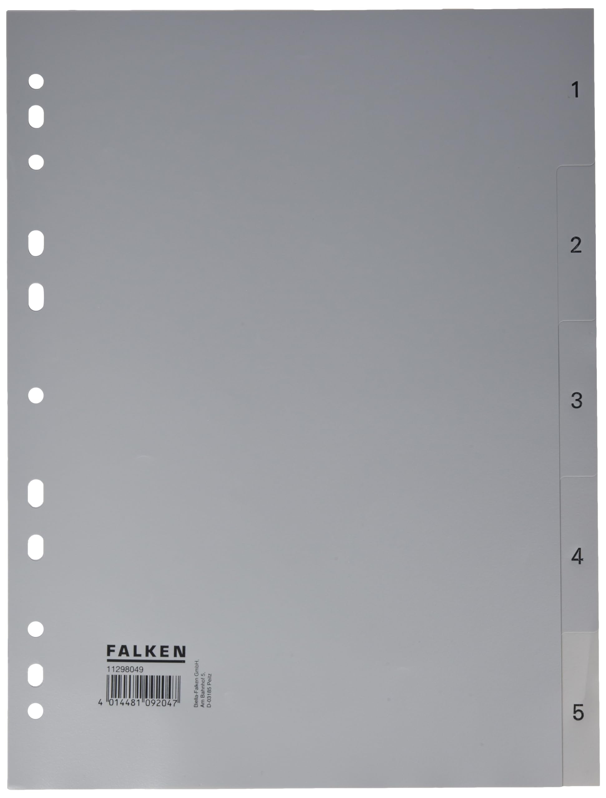 FALKEN 11298049 separadores de plástico, color gris 1-5