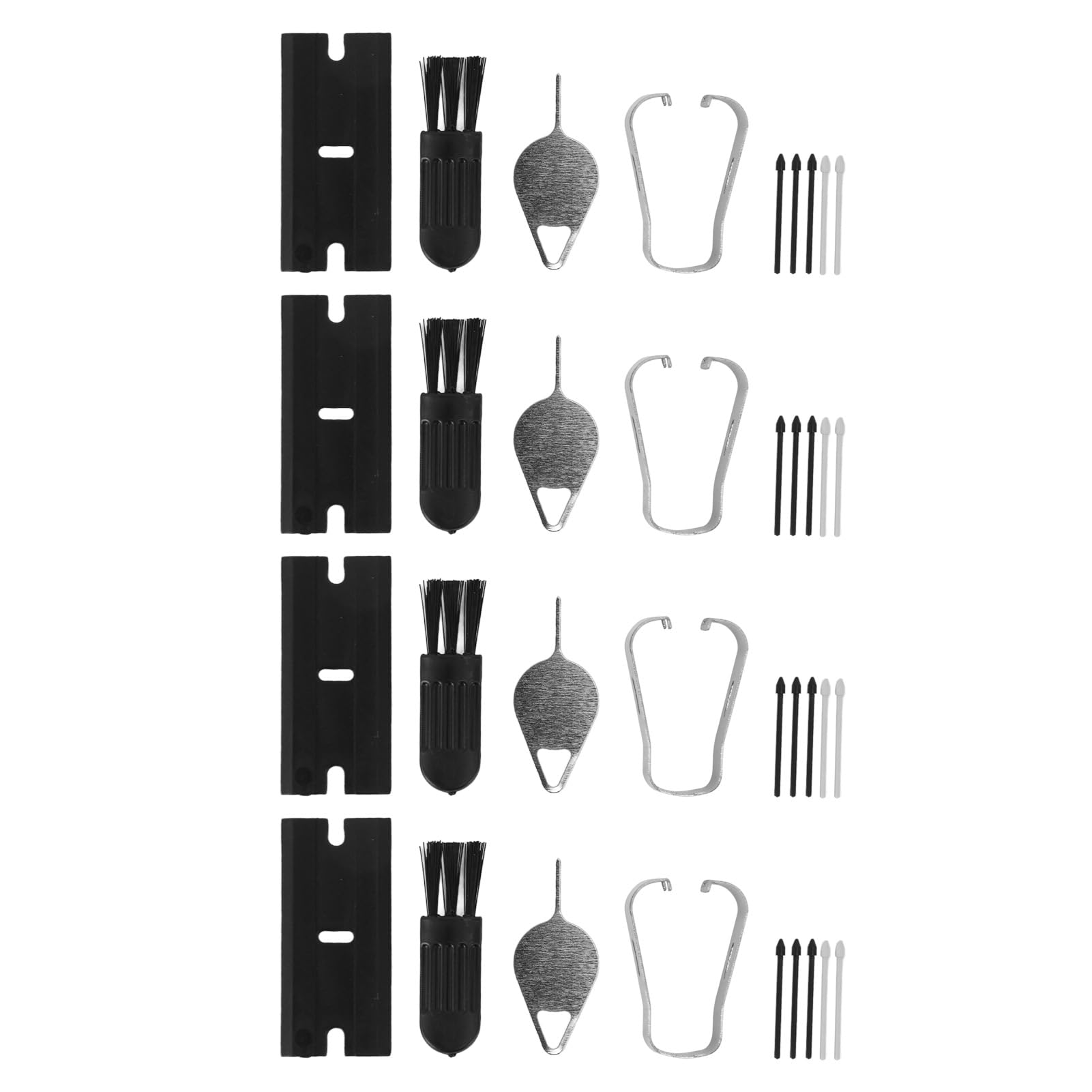 4 Sets Tips for Tab S9, S9 Plus, Ultra, FE - Nib, Refill, Replacement Tool Kit (Black and Gray)