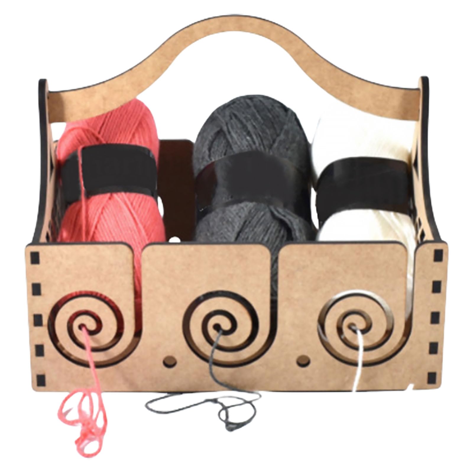 Elnwnnkc Multifunctional Crochet Yarn Holders, Wood Yarn Dispenser, Crochet Organiser Holders for Crocheting Craft