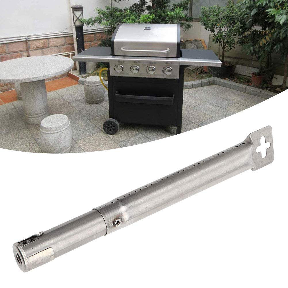 SIXRUN 4 Piezas Quemadores de Pipa para Barbacoa Tubo de Parrilla de Acero Inoxidable Ajustable Piezas de Repuesto Telescópicas de 30,5 a 44,5 Cm para Parrillas de Barbacoa Al Aire Libre Cocina para