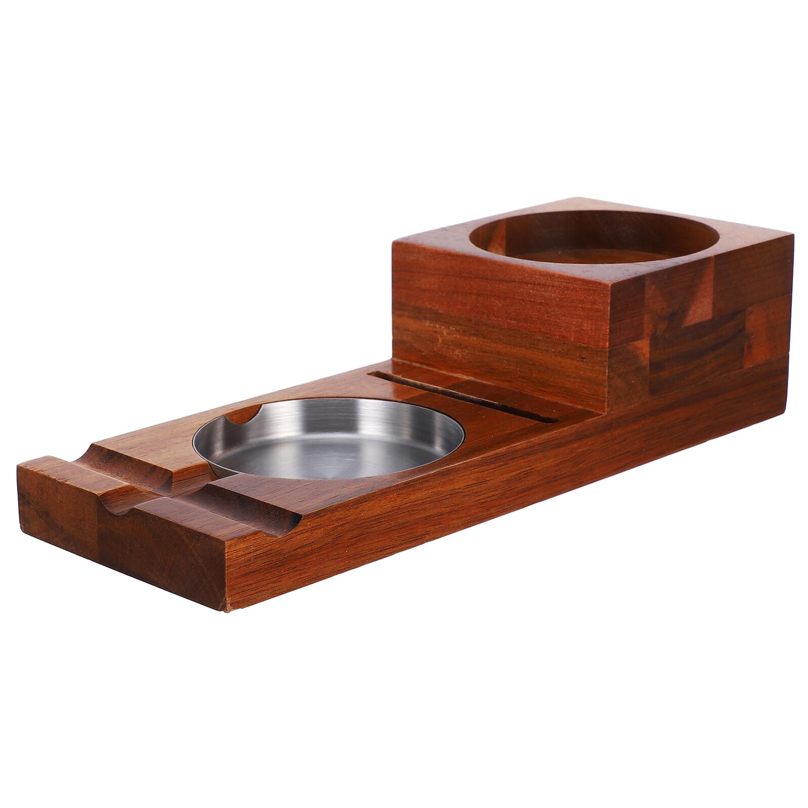 Cendrier porte-verre à whisky en bois marron, le cadeau de table idéal