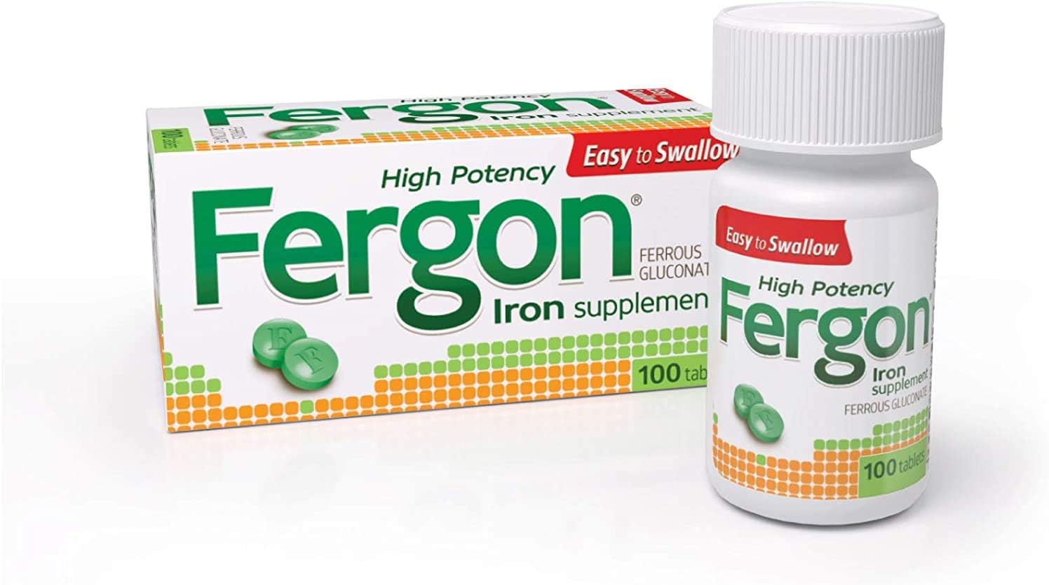 Fergon Iron Supplement, Tablets, 100 Count (Pack of 3) by Fergon