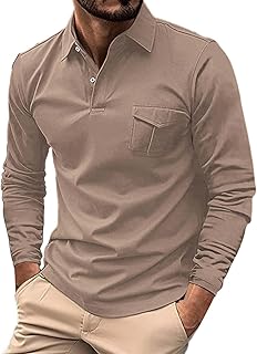 Polo para hombre adulto, manga larga, solapa, ajustado, transpirable, ropa de calle de negocios, ligera, polo de golf para hombre