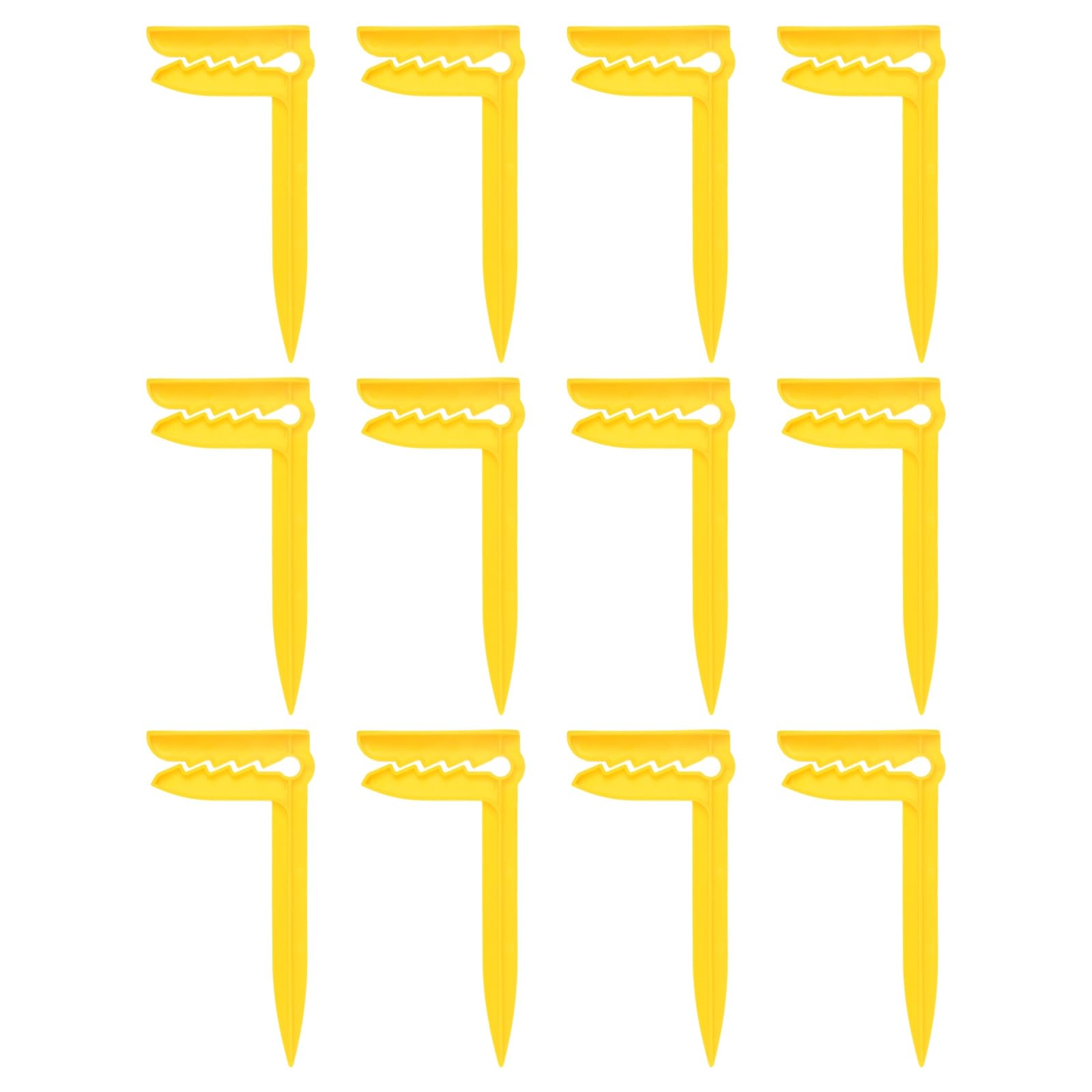M METERXITY 12-Pack Outdoor Beach Towel Anchor Stakes Clips, 6 Inch Plastic Picnic Mat Anchor Stakes Clamps for Camping/Picnic/Gardening, Outdoor Blanket Holders [Yellow] — image 1