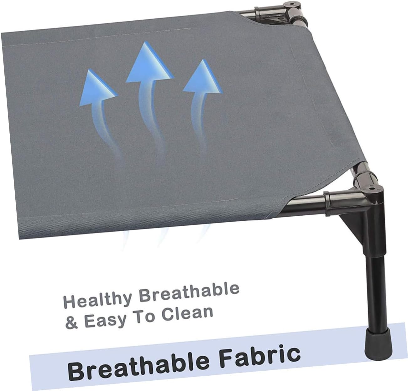 HANABASS Elevated Dog Cot with Detachable Design Washable Pet Sleeping Bed for Home Grey Supports Moisture Control and Easy Storage