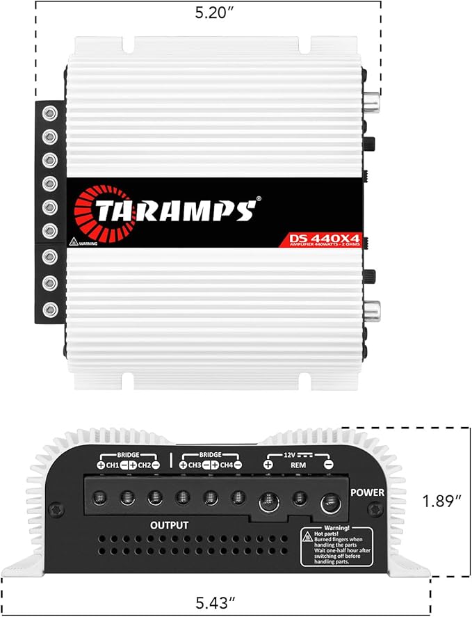 Amplificador Taramps DS 440x4 Multicanales 440 Watts RMS Clase D miniatura 6