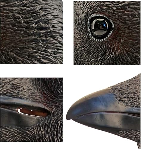 Miniatura 7 de Creepy Party Máscara de Halloween de cuervo negro, novedad, disfraz de Halloween, fiesta, animal, cara de pájaro, máscara de cabeza de cuervo