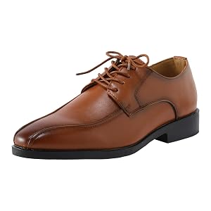 HINDOLA Mens Lace-up Dress Shoes Leather Formal Business Oxford Derby Shoes Retro Dress Shoes for Men