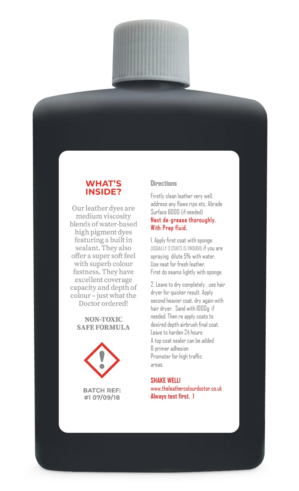 Black Leather Dye & Sealer 100ml – Repairs Scuffs, Fading & Colour Loss on Car Seats, Shoes, Jackets, Sofas & Handbags – Permanent Waterproof Leather Paint — view 2