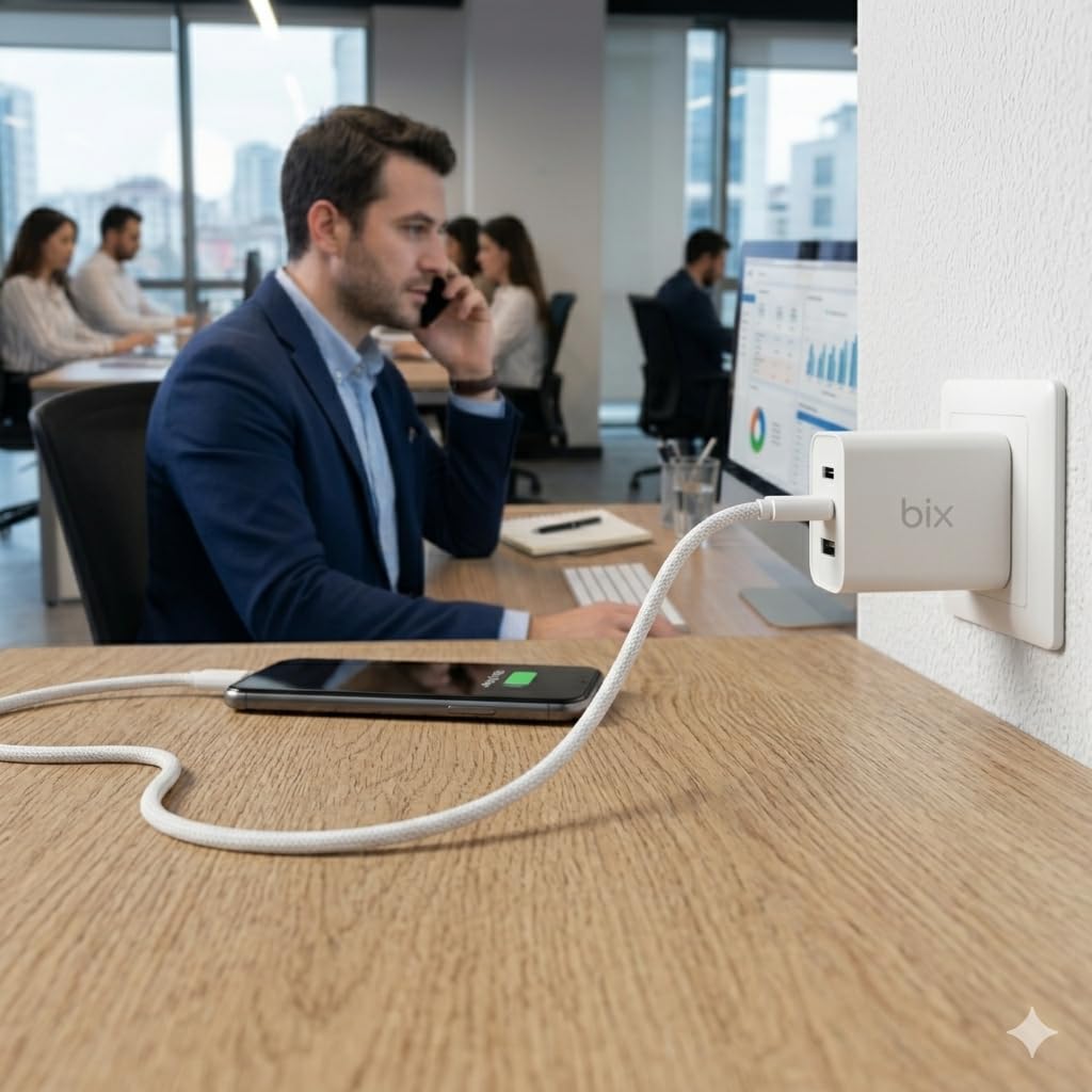 Bix BX-UC02C 60W Type-C to Type-C Hızlı Şarj ve Data Kablosu 1.2 Metre Beyaz