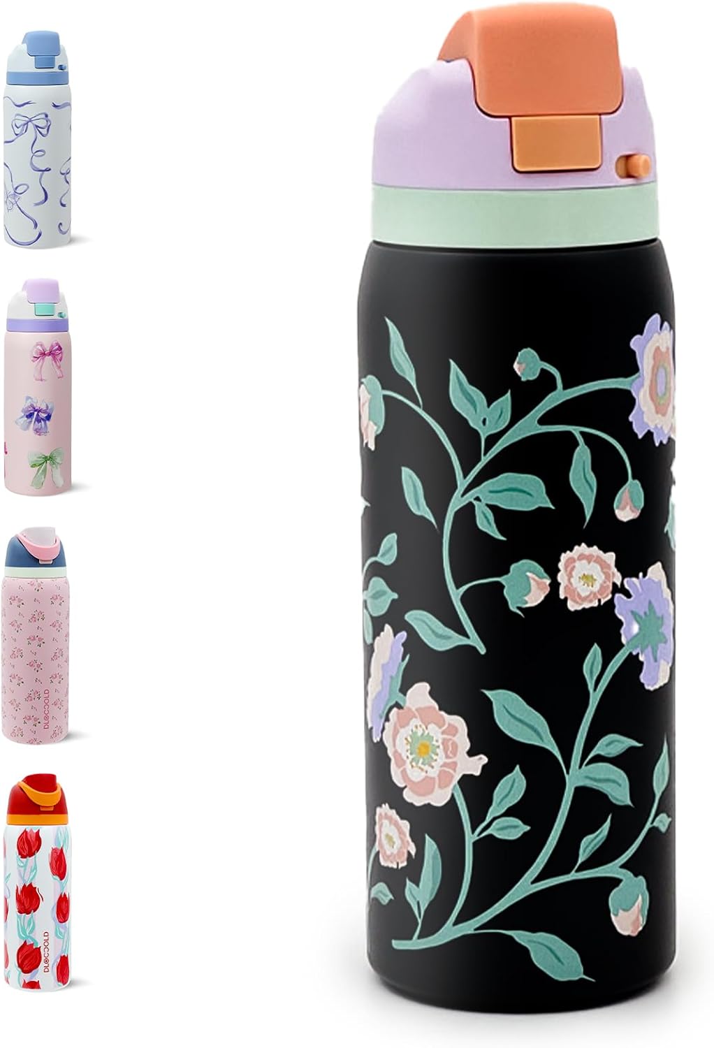 DLOCCOLD Insulated Stainless Steel Water Bottle with Straw for Sports, Travel, and School, 24 oz Sports Water Bottle, Leak-Proof Thermos BPA-Free