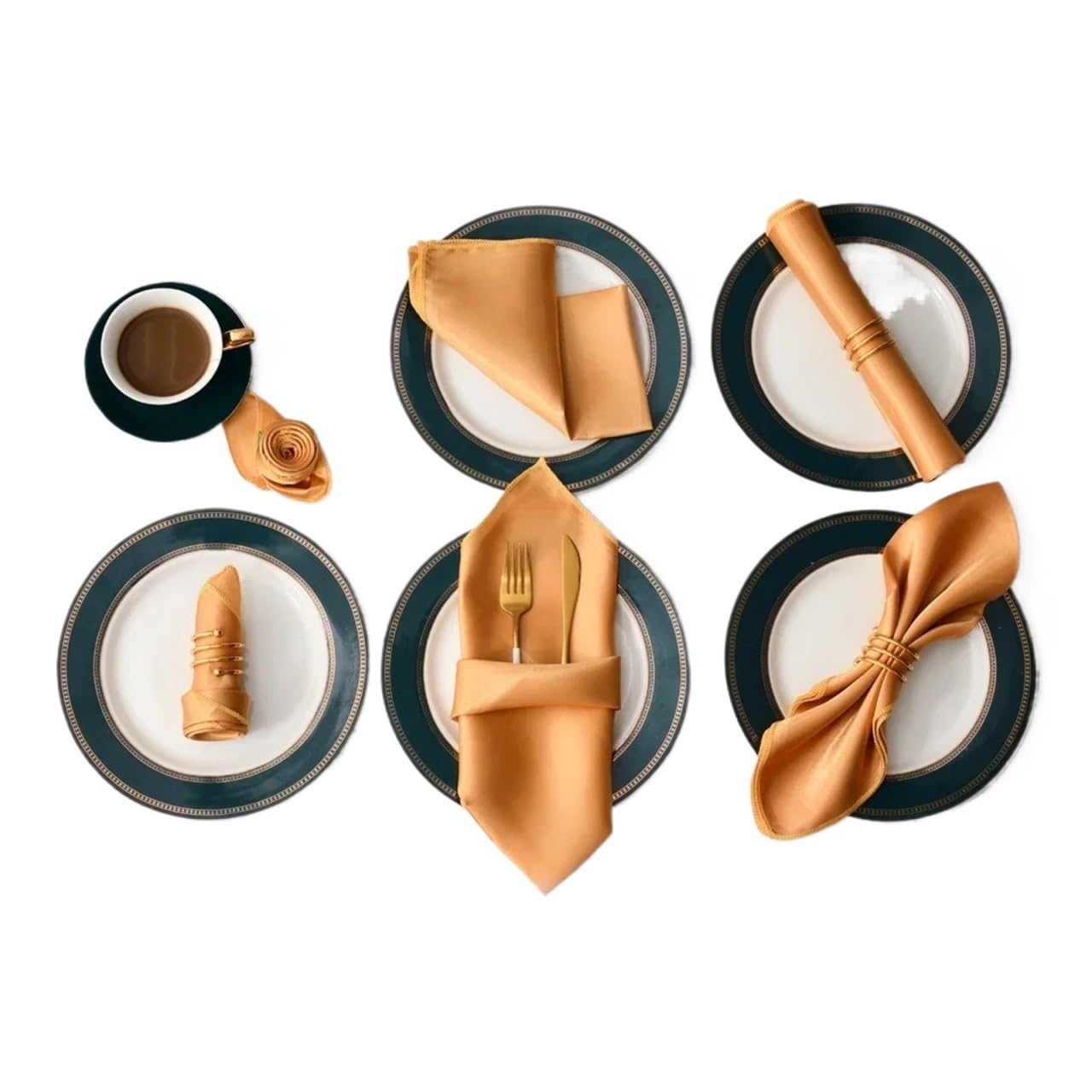 Napkins 12Pcs 30 * 30cm Square Satin Table Napkin Hotel Serving Napkins Washable Handkerchief Wedding Birthday Banquet Decoration(Color 06)